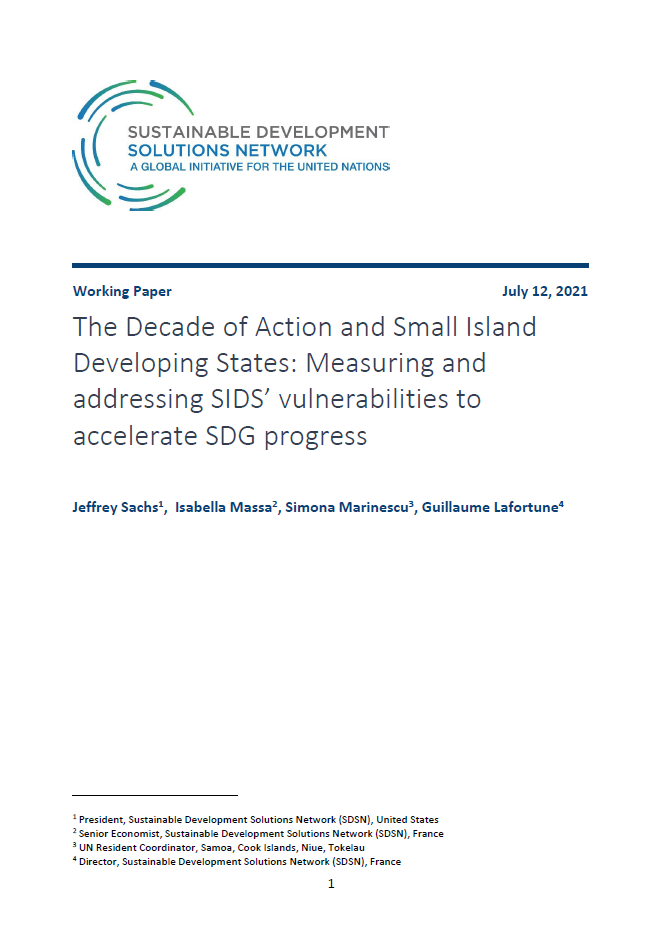  The Decade of Action and Small Island Developing States: Measuring and addressing SIDS’ vulnerabilities to accelerate SDG progress
