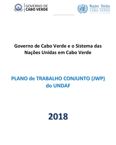 Plano de Trabalho Conjunto UNDAF Cabo Verde 2018